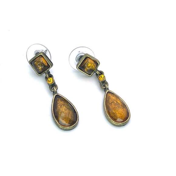 E088 | Vintage Brown Drop Earrings - Picture 1 of 2